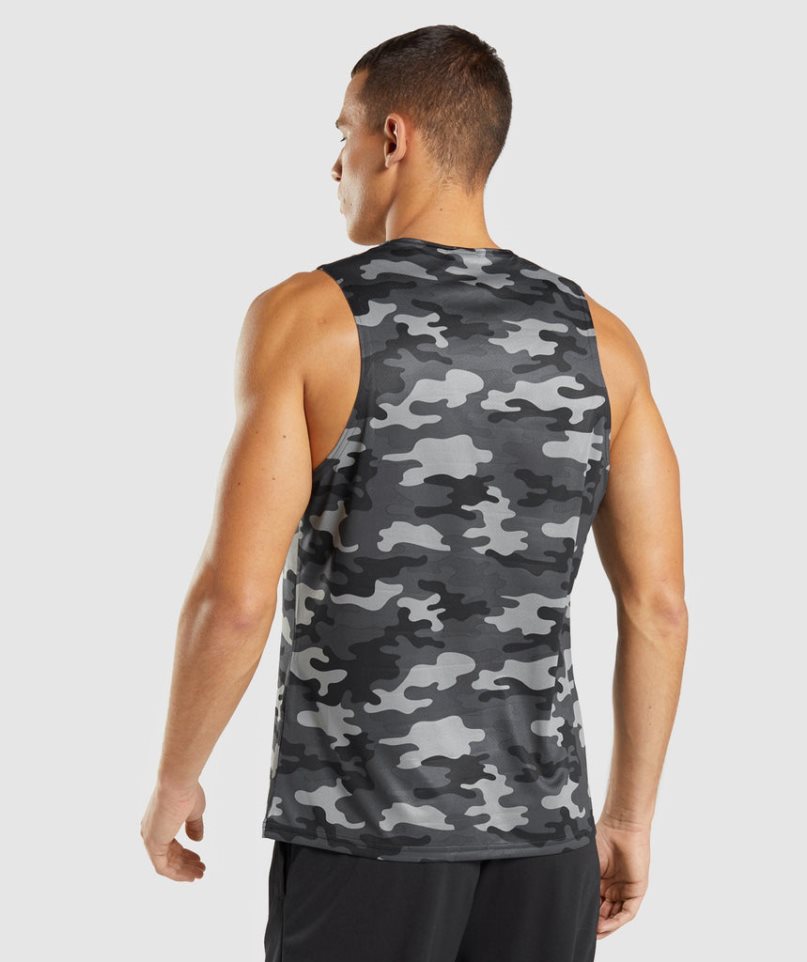 Men's Gymshark Arrival Tanks Camo | CA 1D7036